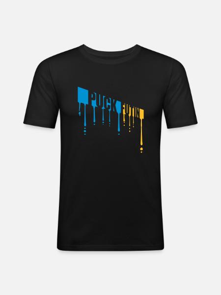 puck futin logo design - Men's Slim Fit T-Shirt - black