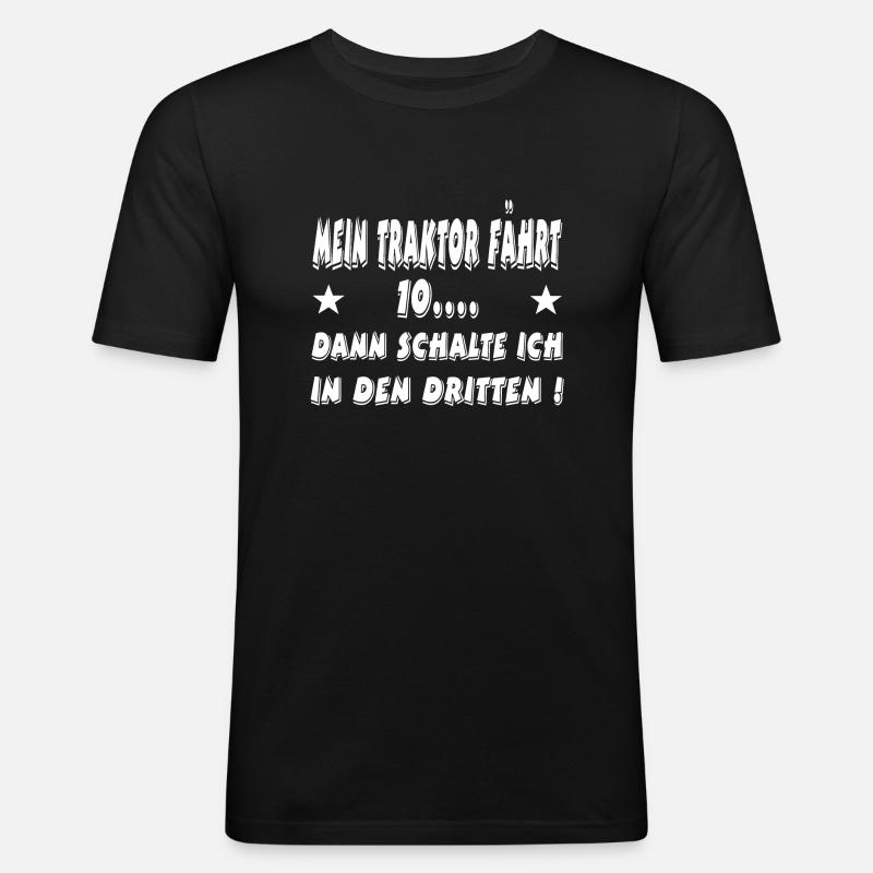 Traktor - Männer Slim Fit T-Shirt - Schwarz