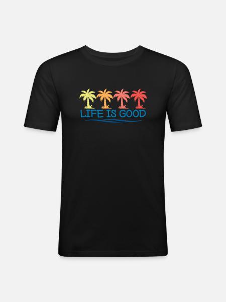 Life is Good - Men's Slim Fit T-Shirt - black