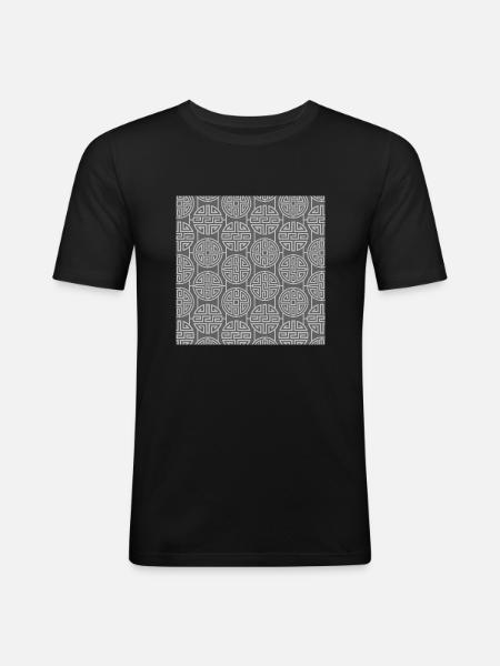 Chinese pattern - Men's Slim Fit T-Shirt - black
