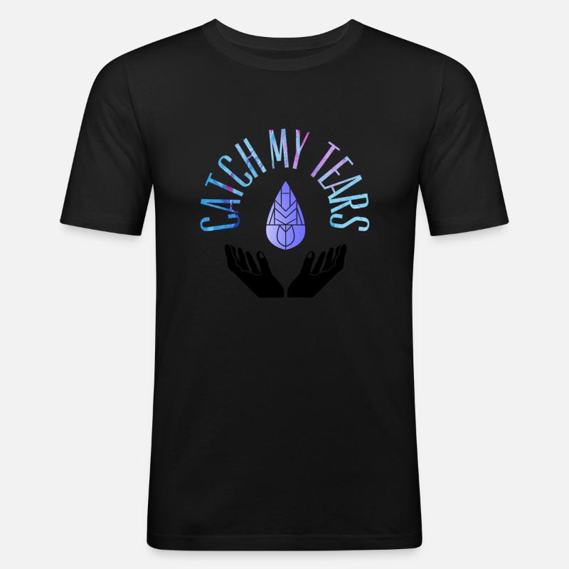 catch my tears - Männer Slim Fit T-Shirt - Schwarz