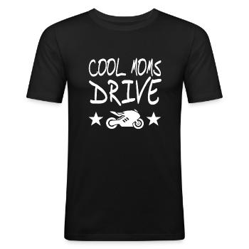 Motorcykel - Herre Slim Fit T-Shirt - sort - Foran - Nik (191cm)