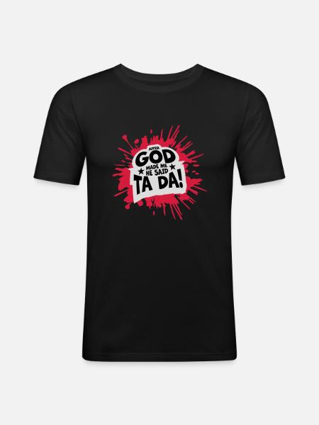 after god made me - Men's Slim Fit T-Shirt - black