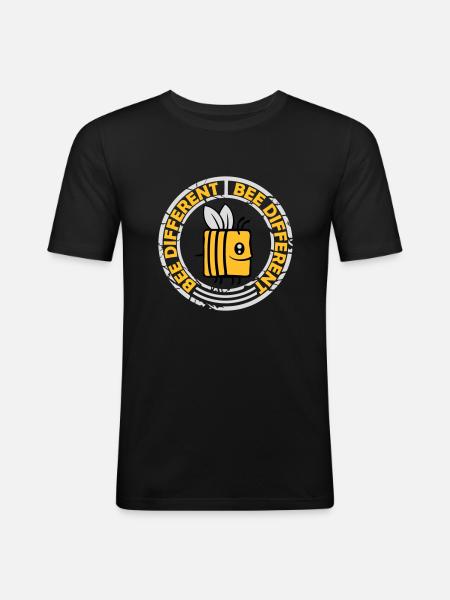 bee citation différente - T-shirt près du corps Homme - noir