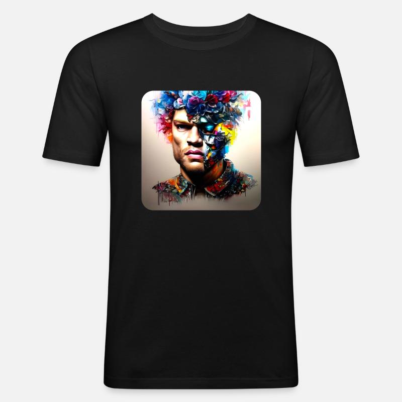 His deep rolling - Men's Slim Fit T-Shirt - black