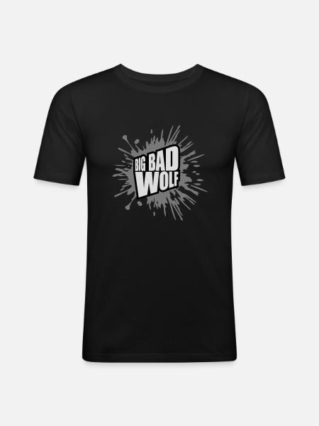 big bad wolf quote - Men's Slim Fit T-Shirt - black