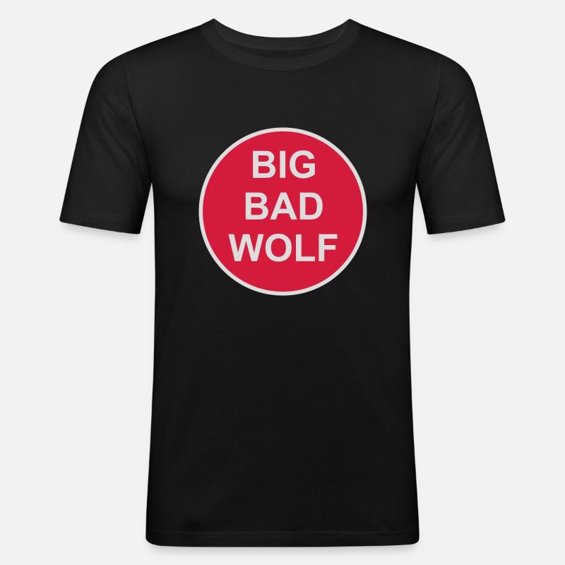 big bad wolf quote - Men's Slim Fit T-Shirt - black