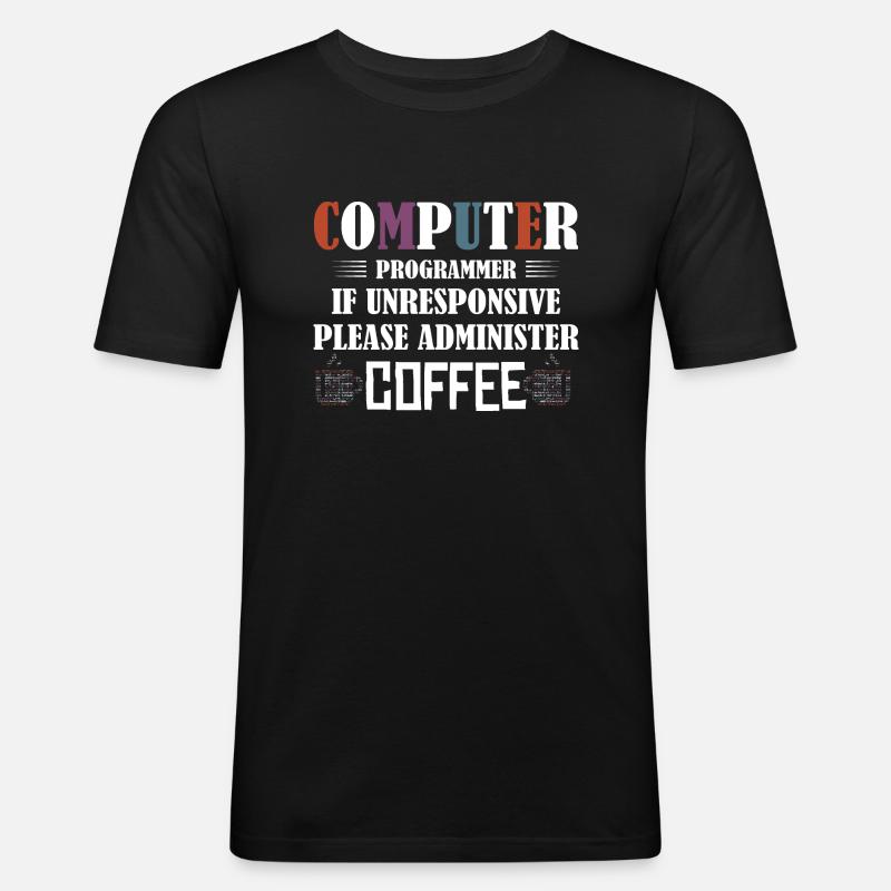 Computer Programmer Software Coding - Männer Slim Fit T-Shirt - Schwarz