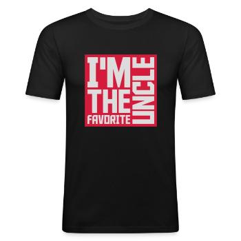 at The Favorite Uncle - Men's Slim Fit T-Shirt - black - Front - Nik (191cm)