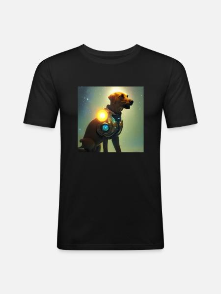 The Universe Dog - Men's Slim Fit T-Shirt - black
