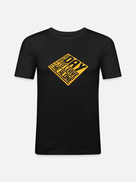 leave me alone day - Men's Slim Fit T-Shirt - black