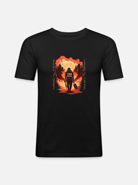 Apocalyptic Soldier | Apocalypse | Fighter - Men's Slim Fit T-Shirt - black