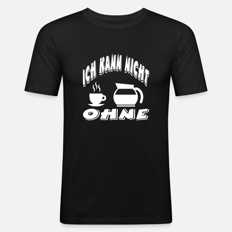 Kaffee - Männer Slim Fit T-Shirt - Schwarz