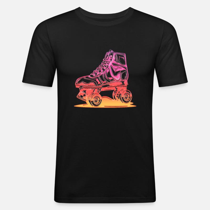 Rollerblades Rollerblade Skates Rollschuhe Retro - Männer Slim Fit T-Shirt - Schwarz