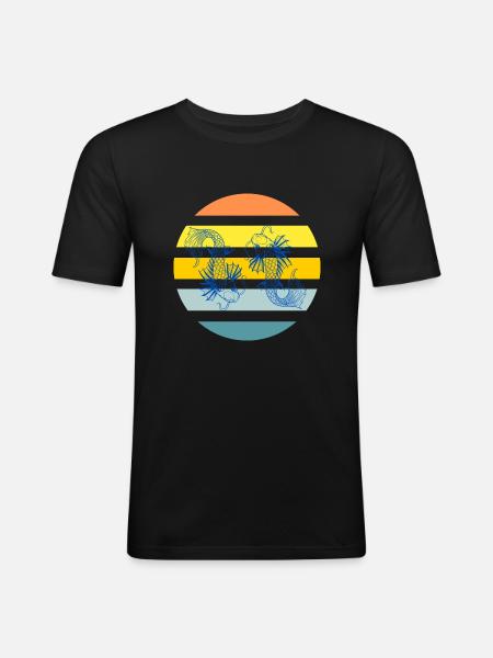 Koifish_Summer - Männer Slim Fit T-Shirt - Schwarz