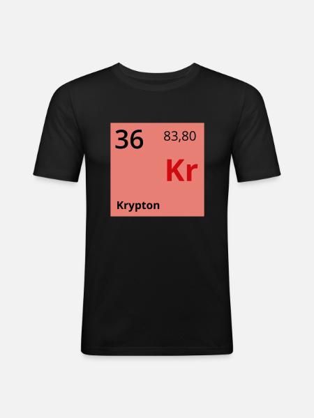 Krypton - Männer Slim Fit T-Shirt - Schwarz