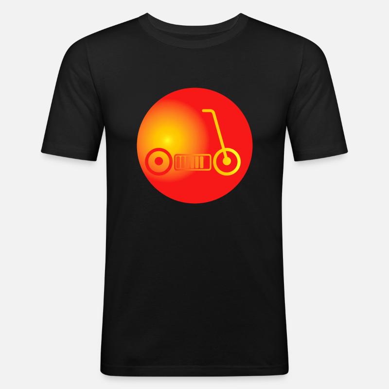 E-Scooter E-Roller Scooter - Männer Slim Fit T-Shirt - Schwarz