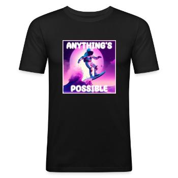 TOUT EST POSSIBLE - T-shirt près du corps Homme - noir - Devant - Nik (191cm)