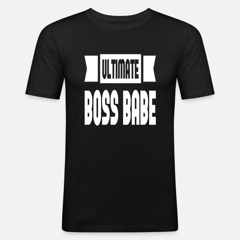 Ultimate Boss Babe - Männer Slim Fit T-Shirt - Schwarz