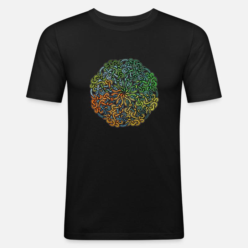 Bifröst Knotwork - Männer Slim Fit T-Shirt - Schwarz
