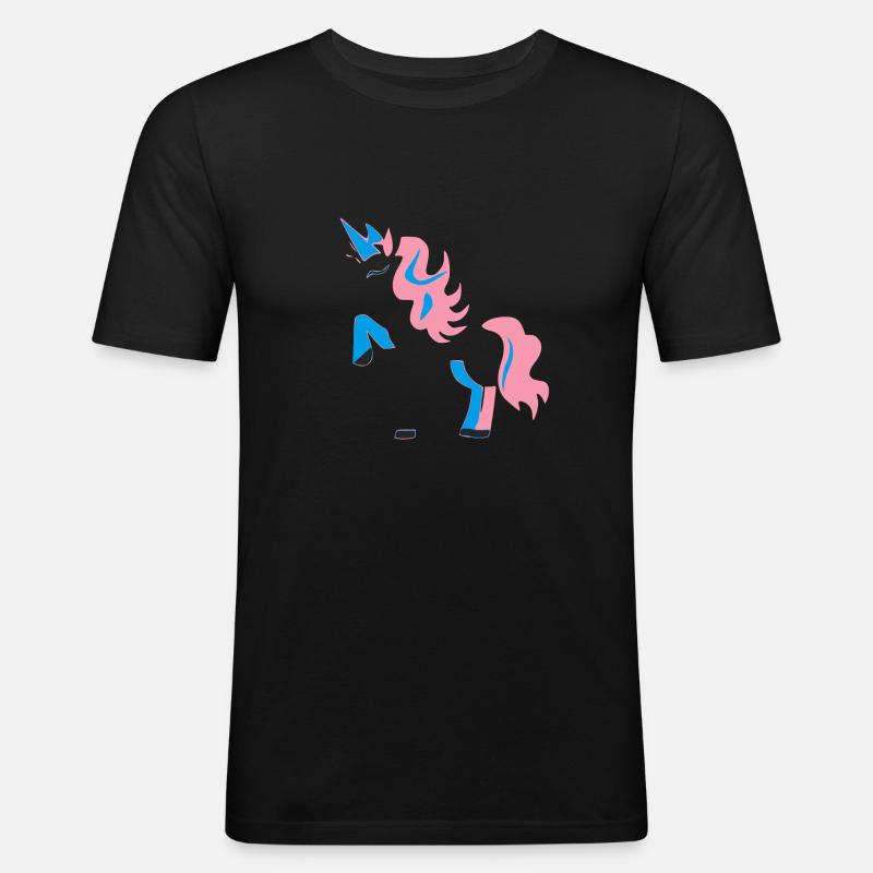 Das Einhorn - Männer Slim Fit T-Shirt - Schwarz