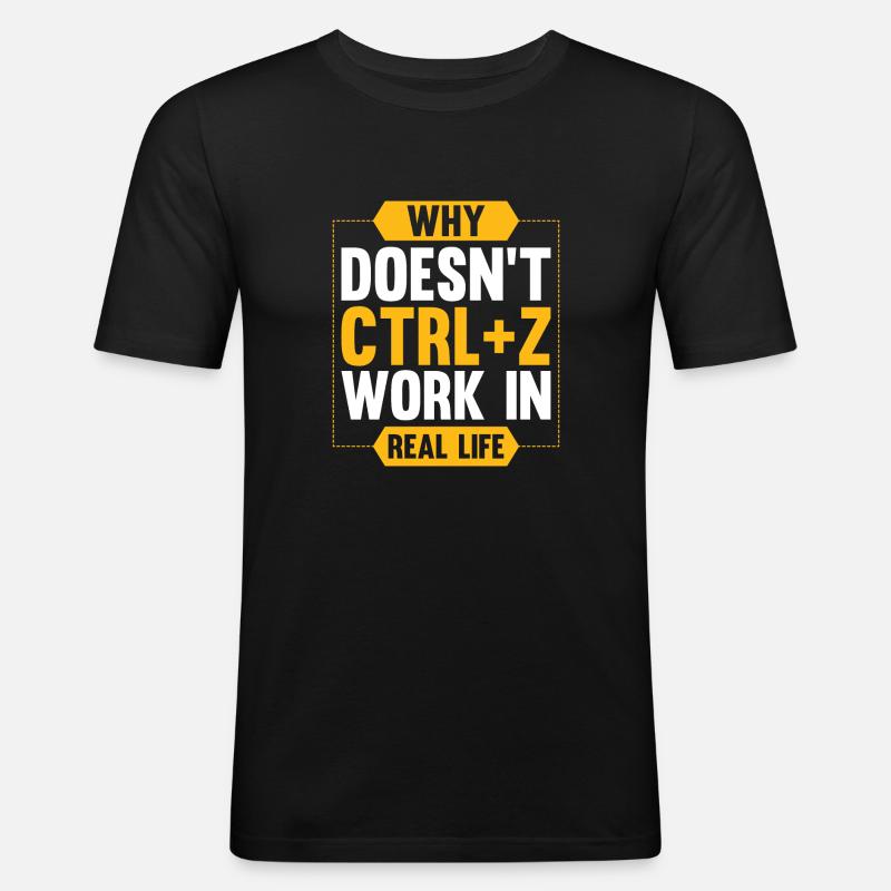 Geschenkprogrammierer PC STRG Z Computer - Männer Slim Fit T-Shirt - Schwarz