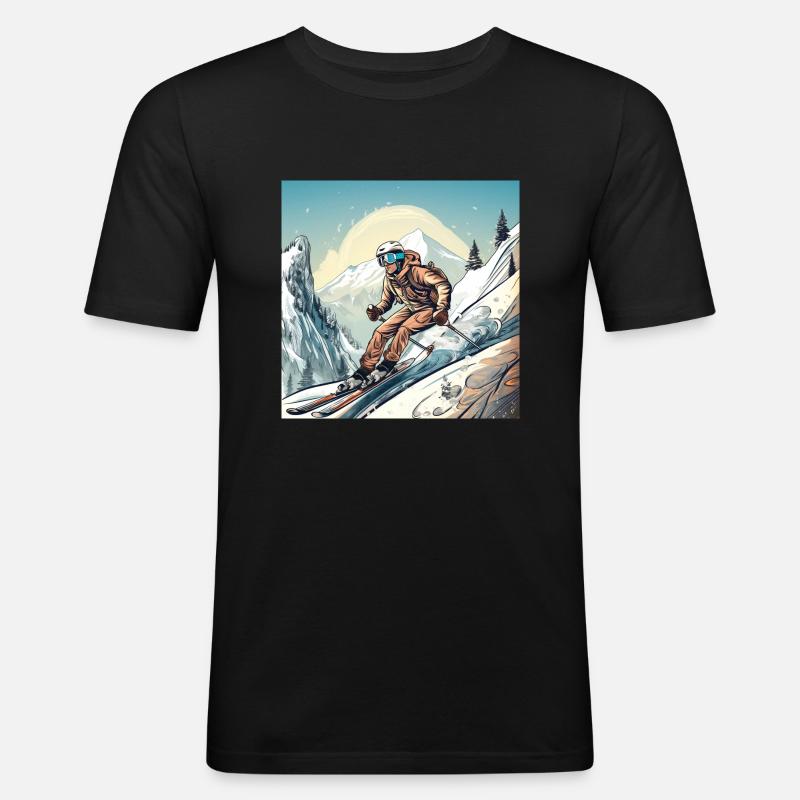 FOX0610 SKI - Männer Slim Fit T-Shirt - Schwarz