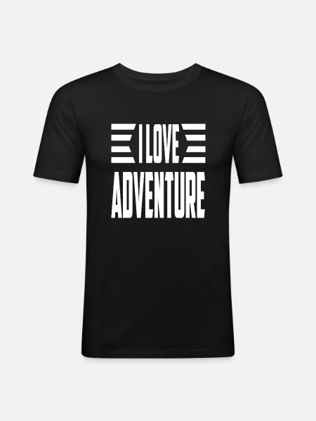 J’aime l’aventure - T-shirt près du corps Homme - noir