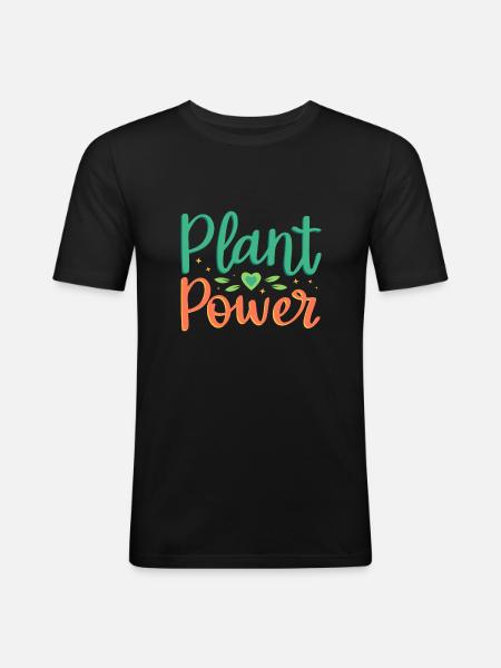 Power of plants - Men's Slim Fit T-Shirt - black