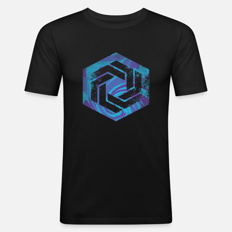 Hexagon-Programmierung Programmierer Codierung geometrisch - Männer Slim Fit T-Shirt - Schwarz