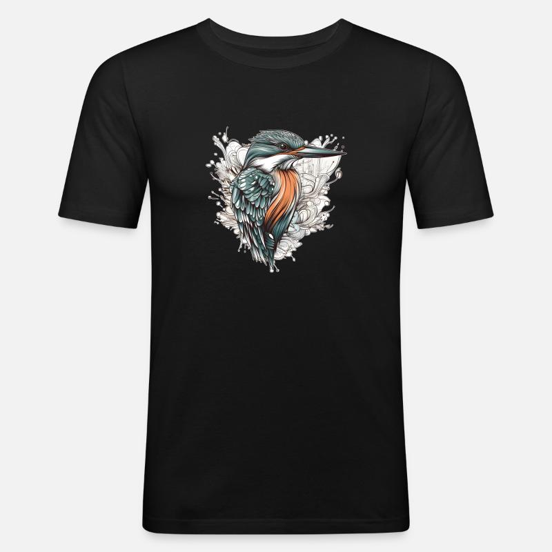 Eisvogel episch - Männer Slim Fit T-Shirt - Schwarz
