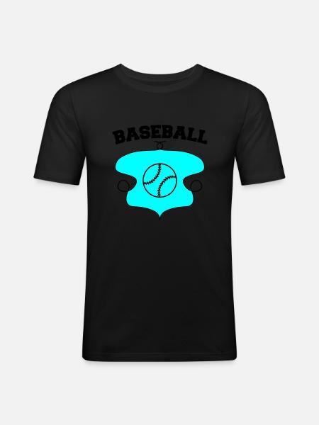 Baseball Crest Design 2 - Men's Slim Fit T-Shirt - black