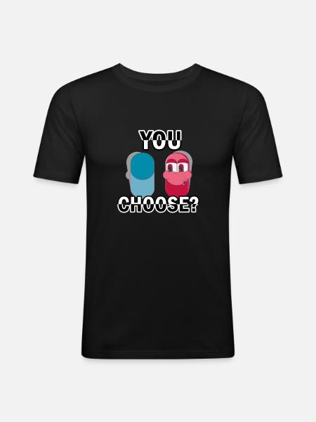 DU WÄHLST - Männer Slim Fit T-Shirt - Schwarz
