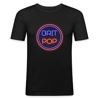 BRIT POP - Men's Slim Fit T-Shirt - black - Front - Nik (191cm)
