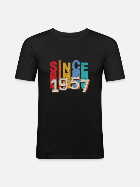 Since 1957 retro - Men's Slim Fit T-Shirt - black
