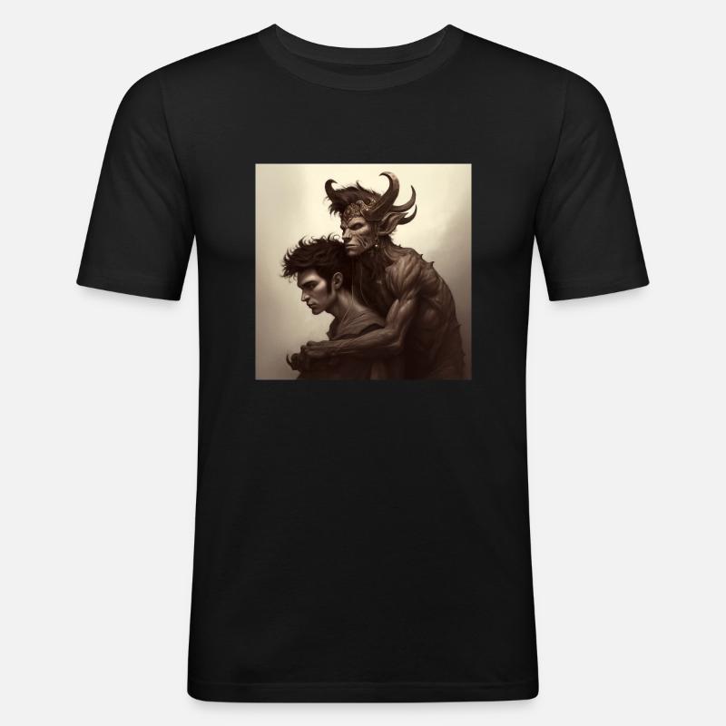Possessed by the devil - Men's Slim Fit T-Shirt - black