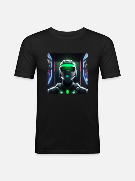 Cyberpunk Space Soldier - Men's Slim Fit T-Shirt - black