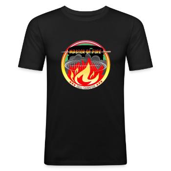 Maître de feu - T-shirt près du corps Homme - noir - Devant - Nik (191cm)