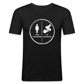 Your Girlfriend - Männer Slim Fit T-Shirt - Schwarz - Vorne - Nik (191cm)