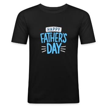 Happy father's day - Men's Slim Fit T-Shirt - black - Front - Nik (191cm)
