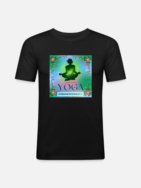 Yoga everyday - Men's Slim Fit T-Shirt - black