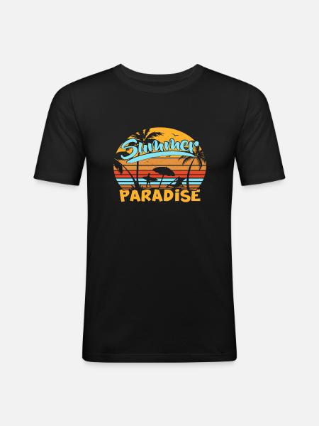 Summer Paradise - Men's Slim Fit T-Shirt - black