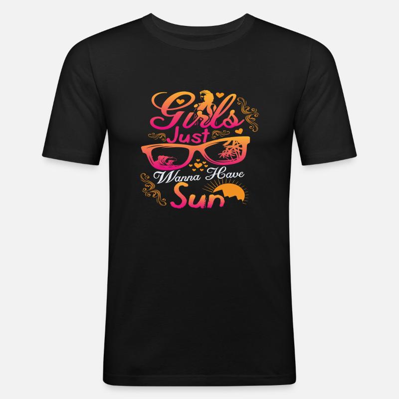 Les filles veulent juste s’amuser - T-shirt près du corps Homme - noir
