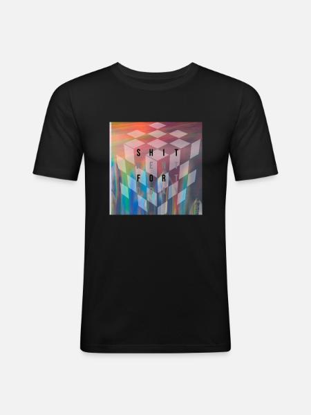 Würfel - Männer Slim Fit T-Shirt - Schwarz