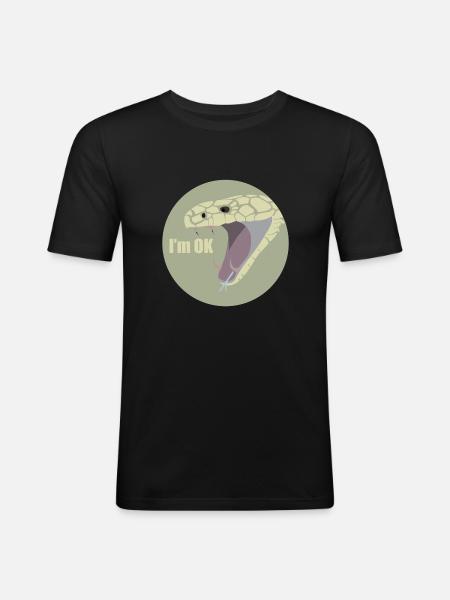 I am OK - Men's Slim Fit T-Shirt - black