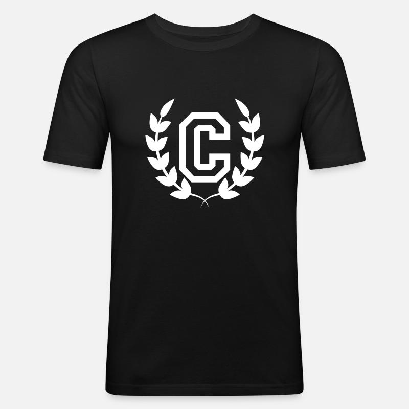 Buchstabe c sport - Männer Slim Fit T-Shirt - Schwarz