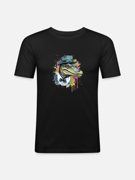 Kifo le crocodile - T-shirt près du corps Homme - noir
