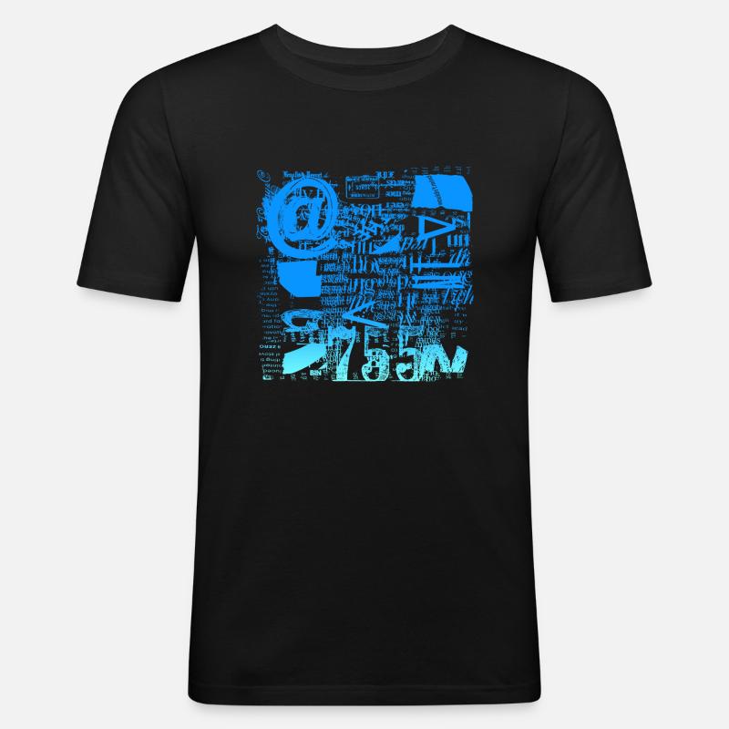 Zeitungsausschnitte Scrapbook Zeitschriften Alphabet Code - Männer Slim Fit T-Shirt - Schwarz