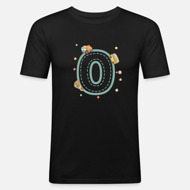 Brief oder Fahrzeug - personalisiertes Kindergeschenk - Männer Slim Fit T-Shirt - Schwarz