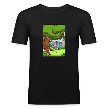Contexte de la jungle - T-shirt près du corps Homme - noir - Devant - Nik (191cm)